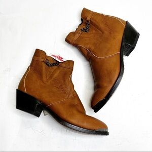 Durango | Pecan Deercrow Leather Side Zip Demi Shaft Boots